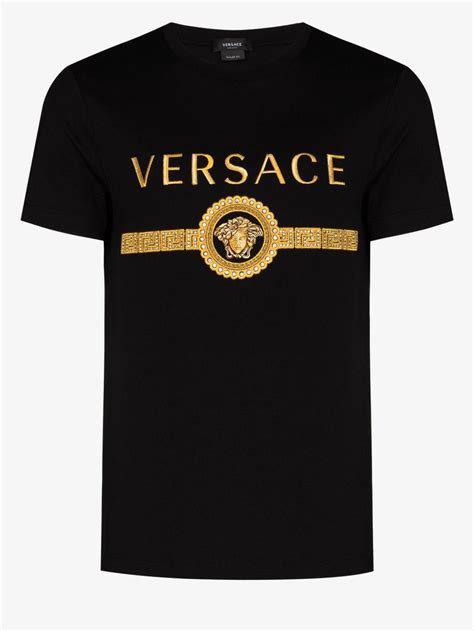 versace small logo t shirt|Versace graphic t shirts.